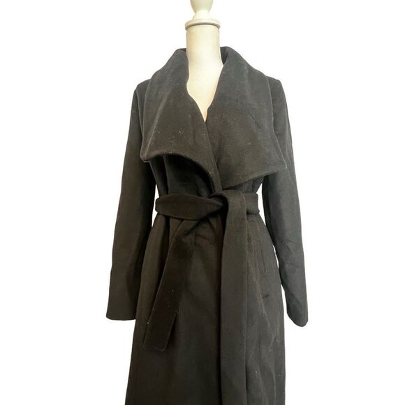 Cole Haan Signature Wool Blend Wide Collar Belted Coat Black US 12 NEW MSRP $400 - Picture 6 of 10